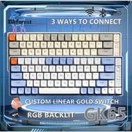 LANGTU GK65 3-Mode Mechanical Keyboard Gold Switch Hotswapable RGB Wireless Mechanical Keyboard