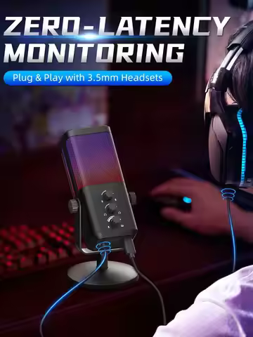 XTUGA M7 RGB Gaming Microphone Professional Dynamic Cardioid Condenser Studio Broadcast Voice Podcas