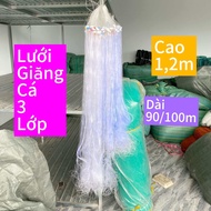 Lưới đánh cá 3 màn dài 90/100m Cao 12m lưới bắt cá nhiều loại kích cỡ Fishing Giăng Cá