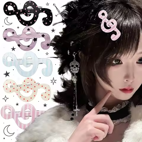 Fashion Striped Star Musical Symbol Barrettes Girls Polka Dot Stripe Music Note Hairpins Cute Bang H