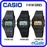 [100% Original] 1Year Warranty Casio F-91W Series Unisex & Kids Digital Black Resin Strap Original C