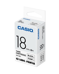 CASIO標籤機色帶/ 透明底黑字/ 18mm/ XR-18X1