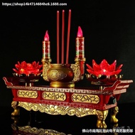 🚓Lotus Incense Burner for BuddhaLEDLight Altar God of Wealth Electric and Electronic Light Candle Lamp Changming Househo
