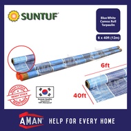 SUNTUF Blue White Canvas Roll Tarpaulin 6ft x 40ft(12M) / Kanvas Biru Putih