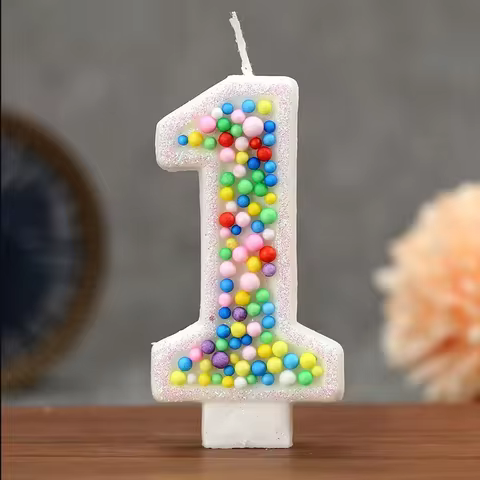 Colorful Ball 0-9 Creative Digital Birthday Candle