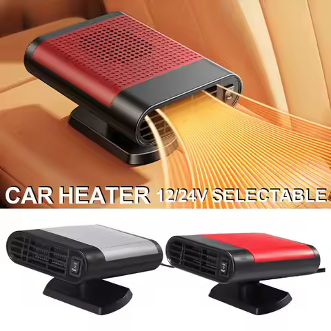 12/24V Car Heater Fan 360° Rotation 2-Gear Adjustment Defrost Defog Air Purification Cigarette Light