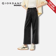 [Online Exclusive]Giordano Women Ice Cooling Half Elastic Waist Pleated Pants