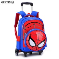 Children Removable Waterproof Trolley Wheeled Schoolbag Kids Travel Backpacks With Wheel Trolley Luggage Bag For Boys Backpacks