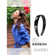 Fever Same Style Black Small Gold Label Acrylic Headband Women Basic All-Match Face Wash Anti-Slip H