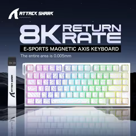 ATTACK SHARK R82 HE Wired 75% Magnetic Keyboard 8000Hz Rapid Trigger 0.005mm Actuation RGB Gaming Ke
