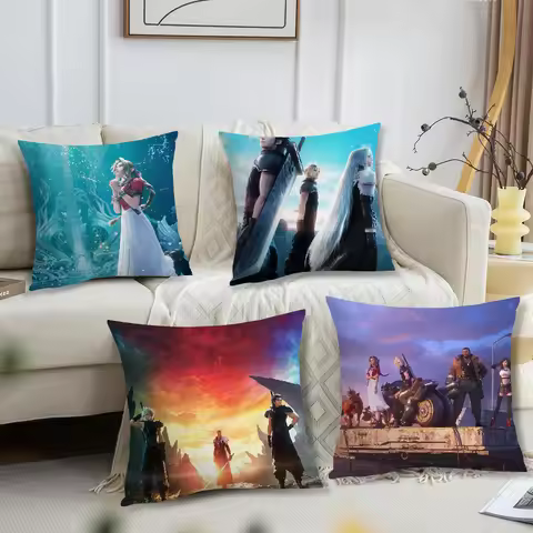 Game F-Final F-Fantasy VII Rebirth Pillow Case Living Room Sofa Cushion Cover Suitable For Home Bedr