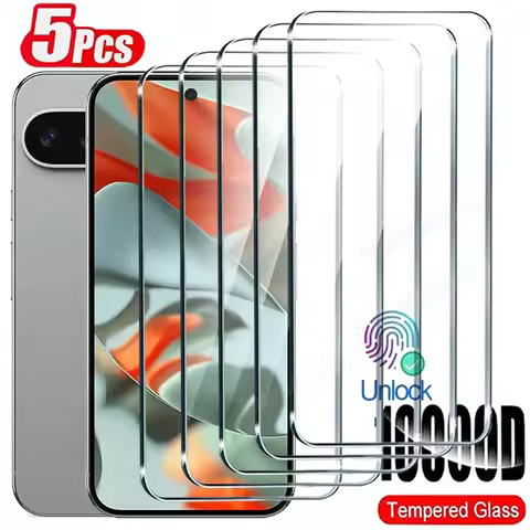 5PCS HD 10D Tempered Glass For Google Pixel 9 Pro XL Screen Protector For Google Pixel 9 Pro 9 Trans