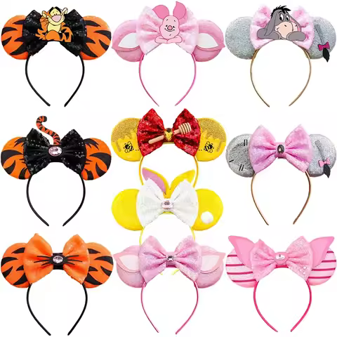 Disney Bee Winnie the Pooh Bear Hair Bands For Women Tigger Ears Headband Kids Eeyore Hairband Girl 