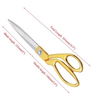 10.5 Multi Purposes Dressmaking Scissor Gold Sewing Cut Craft Fabric Denim Cutter Tailor Shear Pinki
