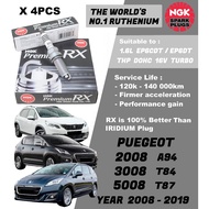 Japan NGK Premium RX Spark Plug - Peugeot 2008 A94 3008 T84 5008 T87 1.6L EP6DT EP6CDT THP Turbo ( Y