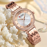 CURREN Top Brand Original Fashion Diamond Ladies Quartz Watch Stainless Steel Waterproof Outdoor Sport Clock Design Lady Watch