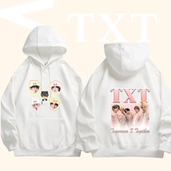 M-3XL Txt Printed Cotton Hoodie Fans Support Sweatshirt Unisex Long Sleeve Casual Hooded Pullover Ho
