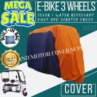 E BIKE THREE WHEELS WITH BACK PASSENGER SEAT AND ROOF FULL COVER HIGH QUALITY - WATER REPELLANT