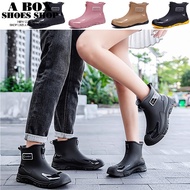 Check Shop * [AR424] Men Women Size 35-43 Fashion Rain Boots Short Waterproof Shoes Anti-Slip Couple