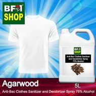Antibacterial Clothes Sanitizer and Deodorizer Spray (ABCSD) - 75% Alcohol with Agarwood - 5L
