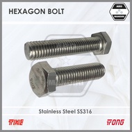 SS316 Stainless Hexagon Bolt M12 X 70 (SUS316 Hex Bolt A4-70) M12x70 / 12x70 Hex Bolt/ 12 x 70