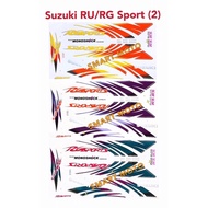 Suzuki RU Sport RG Sport (2) New Body Stripe Body Sticker Red/Blue/Green
