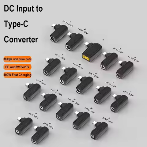 PD 100W DC to Type C Converter 5.5X2.5 7.4X0.6 5/9/20V Power Adapter Mobile Phone Tablet Laptop Char
