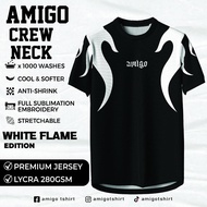 AMIGO NFL Sublimation Microfiber Jersey tshirt Design White Flame baju jersi baju jersey Malaysia vi