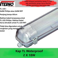 PROMO KAP LAMPU WATERPROOF 2X18 2X18W TL LED 2X8W IP65 READY STOK