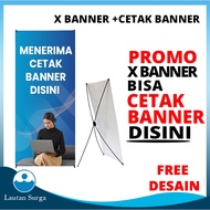 Stand Banner X Banner Plus Cetak Flexi / Albatros (Free Desain) Stand Banner Wisuda Wedding Konter S