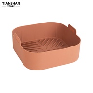 Tianshan Air Fryers Liner Heat Resistant Evenly Heated Silicone with Dual Handle Square Oven Baking Tray Kitchen Supply
