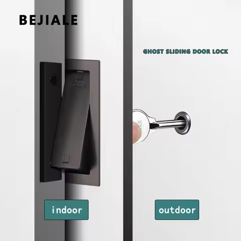 Bathroom Ghost Door Lock With Keys, Cushion Door Sliding Door Lock Buckle External Lock Pocket Door 