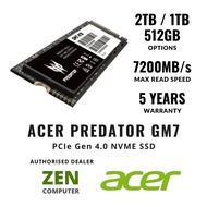 # ACER™ PREDATOR GM7 (2TB × 1TB × 512GB) PCIe Gen 4.0 NVME SSD #
