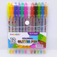 12-Color Glitter PEN SQUEEZY COLORFUL GLITTER GEL PEN