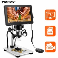 TOMLOV LCD Digital Microscope 7 Inch HD 1080P 1200X Soldering Magnifier PCB Repair (DM9)