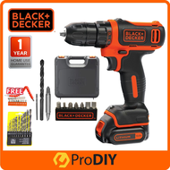 BLACK + DECKER BDCDD12K Cordless Drill Driver + FOC Flexible Shaft Set + 13pcs Drill Bit