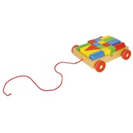 Wooden Pull-Along Cart with Blocks