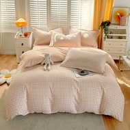 Dansunreve ชุดเครื่องนอน ลายสก๊อต bedding set 3/4ชิ้น(ผ้าปูที่นอนx1 ปลอกผ้านวมx1 ปลอกหมอนx1/2) 3/3.5