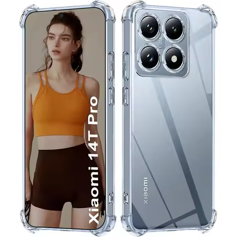 Luxury Transparent Phone Silicone Case For Xiaomi Mi 14 14T Pro Ultra Shockproof Back Cover For Xiao