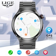 LIGE New NFC Smart Watch Men Compass HD Screen Always Display The Time Bluetooth Call Waterproof GPS Smartwatch + Box