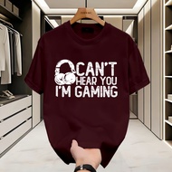 Casual Men's T-Shirt with Headset Gamer Motif