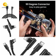 CREAMCANVAS​ PD 60W Quick Charger Cord, Elbow 90 Degrees 90 Degrees Type C Cable, Charge Data Cable 