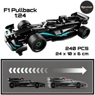 Bricks Car F1 Pullback Mer cedess Scale 1:24 | Racing Car Model | Collectible Toys | Automotive Disp