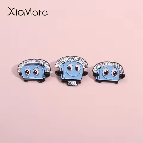 I Will Devour Your Soul Enamel Pins Bubble Machine Let's Take A Bath Together Brooches Lapel Badges 