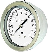 PIC Gauges 312T-254E 2.5" Dial 0/100 psi Range, 2-1-2% Accuracy