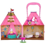 Peppa Pig Fest Glamping Tent Playset, 9 Pieces - Includes Foldable Tent Case, Peppa & Suzy Figures