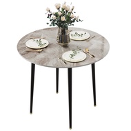 โต๊ะกินข้าว 4 ที่นั่ง / 80 ซม กลม โต๊ะอาหารหินอ่อน Round Dining Table Sintered Stone Marble Tabletop for Restaurant Coffee Shop จริง จริง ลายหินอ่อน หินอ่อน --- No Including Chair