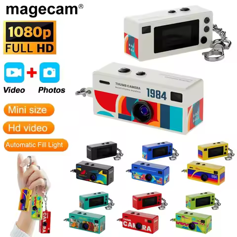 Magecam 1080P Mini Keychain Camera 0.96 Inch Retro Small Camcorder Portable Video Recorder with Flas