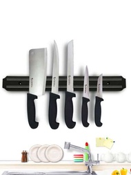 1入組不需鑽孔的刀架廚房收納架磁性刀條牆掛式磁性刀架,適用於廚房工具和器具