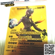 Thẻ Pokemon Mewtwo GX nhôm mạ vàng Tặng kèm top loader 1459 TV D15 1